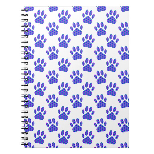 Cosmic Paw Print Pattern Notizblock (Vorderseite)