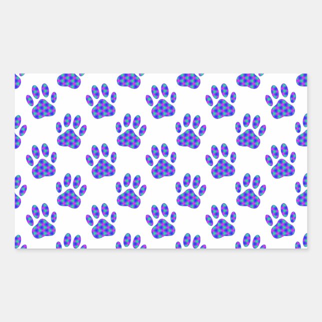 Cosmic Paw Print Pattern Rechteckiger Aufkleber (Vorderseite)