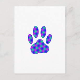 Cosmic Paw Print Postkarte