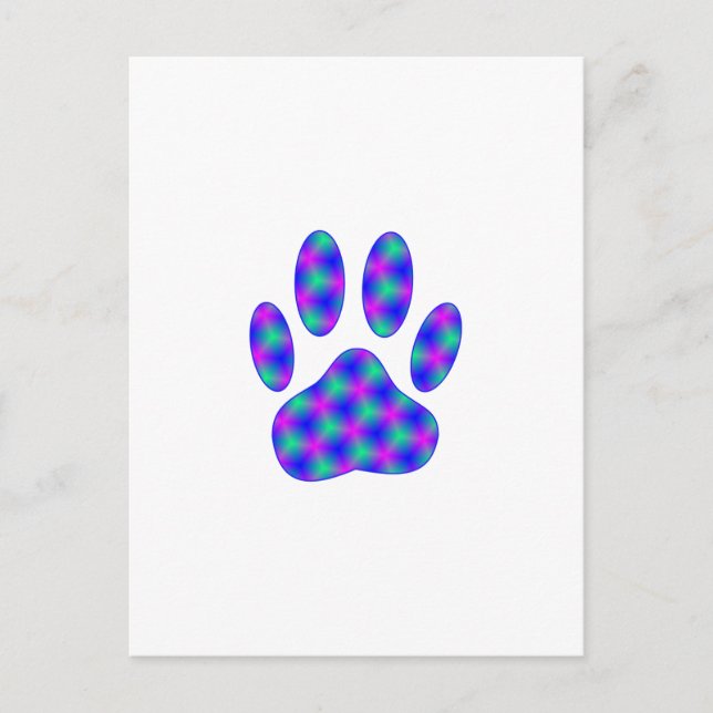 Cosmic Paw Print Postkarte (Vorderseite)