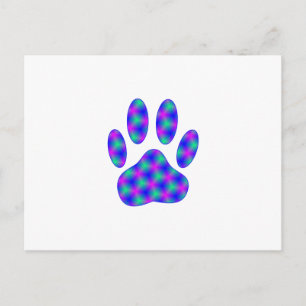 Cosmic Paw Print Postkarte
