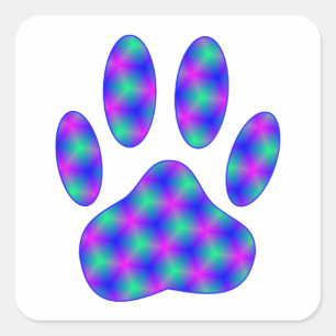 Cosmic Paw Print Quadratischer Aufkleber