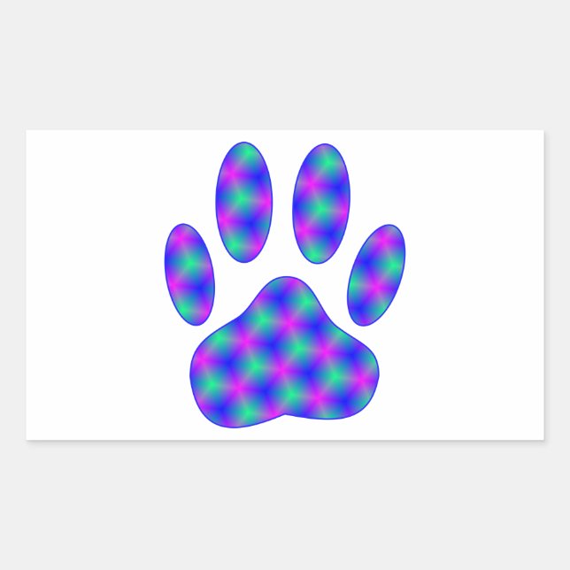 Cosmic Paw Print Rechteckiger Aufkleber (Vorderseite)