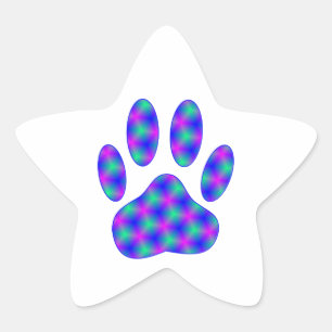 Cosmic Paw Print Stern-Aufkleber