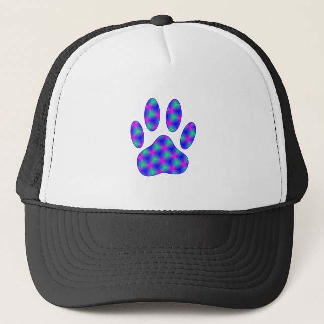 Cosmic Paw Print Truckerkappe (Vorderseite)