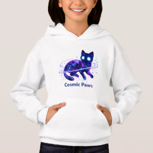 Cosmic Paws Galaxy Katzen Hoodie für Kinder