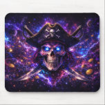 Cosmic Pirate Skull Galaxy Gaming Mouse Pad Mousepad<br><div class="desc">Upgrade your desk with cosmic pirate energy. This Cosmic Pirate Skull gaming mouse pad features a powerful skull wearing a classic pirate hat with crossed cutlasses and glowing nebula galaxy textures. Surrounded by vibrant cosmic storms, floating treasure coins, and deep space stars, the design creates an epic sci-fi pirate atmosphere...</div>