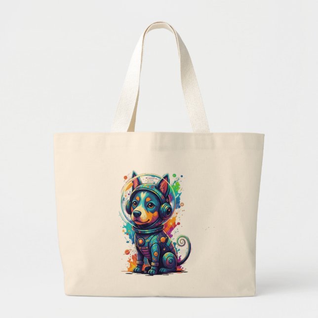 Cosmic Pup Astronaut - Tot Jumbo Stoffbeutel (Vorne)