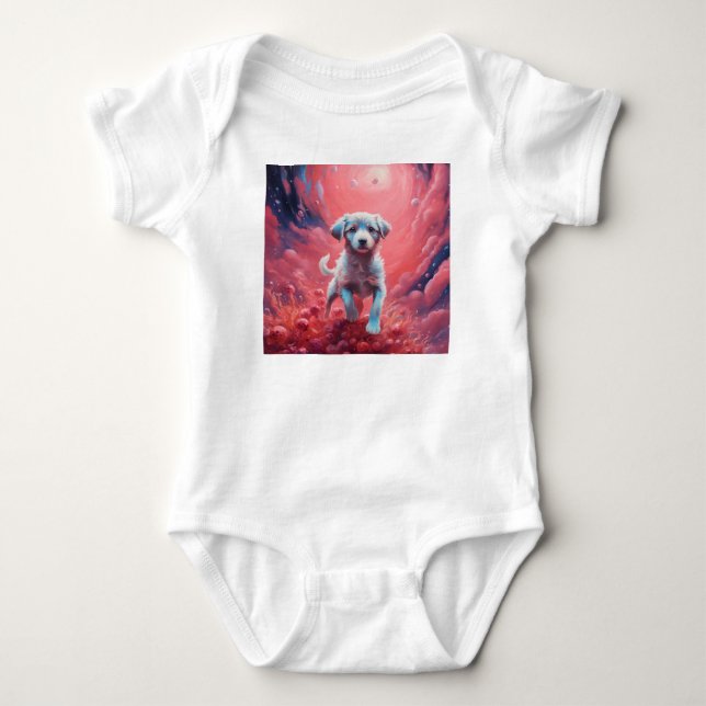 Cosmic Pup Baby Bodysuit Strampler (Vorderseite)
