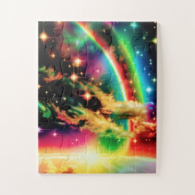 Cosmic Rainbows Magical Fantasy Fun Space Image Puzzle (Vertikal)