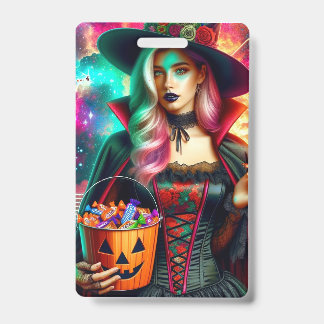 Cosmic Rose Hexen-Candy-Bucket-Abzeichen Ausweis