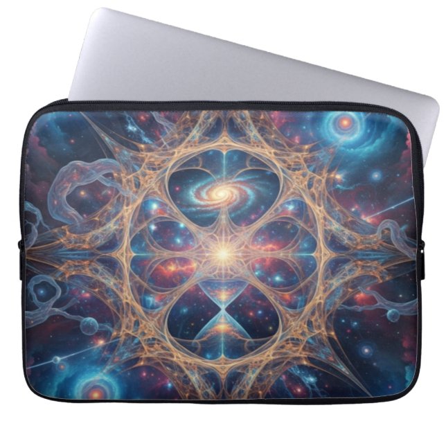 Cosmic Sacred Geometry Galaxy Mandala Art Laptopschutzhülle (Vorderseite)