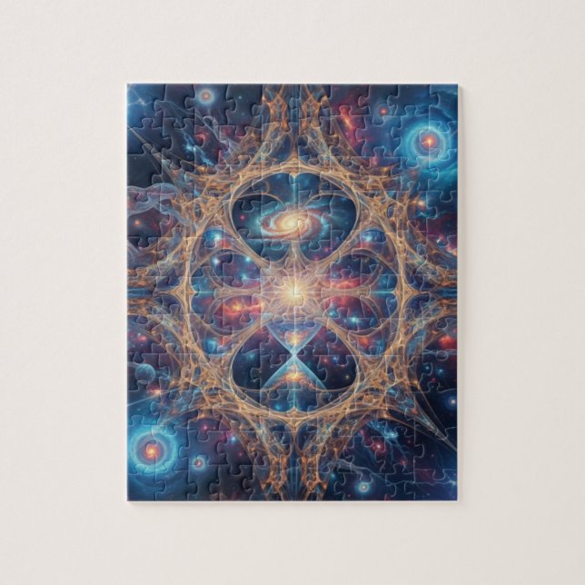 Cosmic Sacred Geometry Galaxy Mandala Art Puzzle (Vertikal)