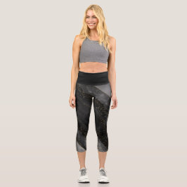 Cosmic schwarz-graue Sterne Himmelsgradität gestre Capri Leggings