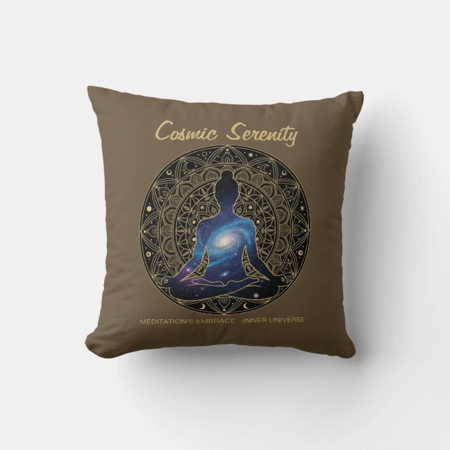 Cosmic Serenity Meditation – Galaxy Mandala  Kissen (Vorderseite)