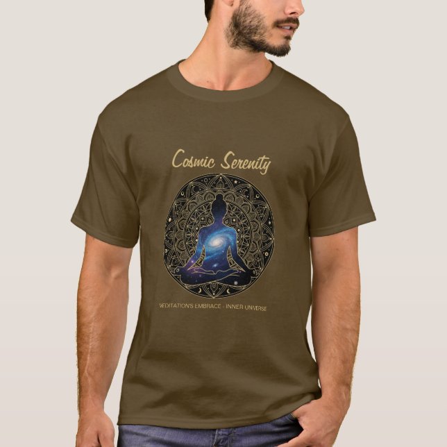 Cosmic Serenity Meditation – Galaxy Mandala  T-Shirt (Vorderseite)