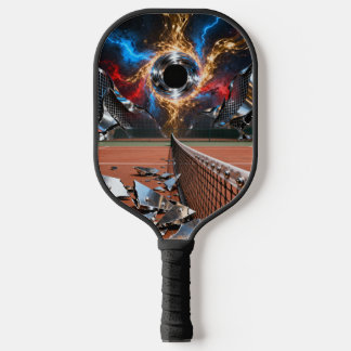 Cosmic Serve — Schwarzes Loch über dem Center Cour Pickleball Schläger