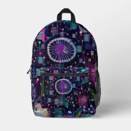 Cosmic Snow Storm: Abstract Maximalism Art Bedruckter Rucksack