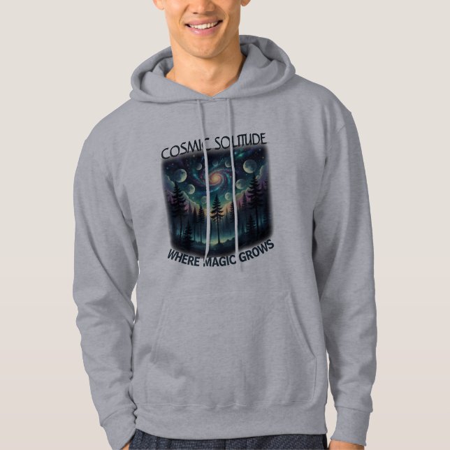 Cosmic Solitude Galaxy Forest • Mondphasen Hoodie (Vorderseite)