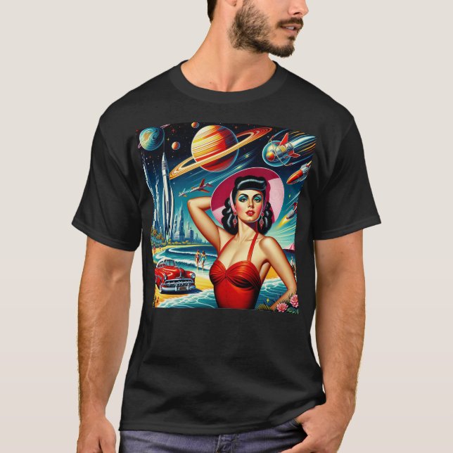 Cosmic Space Illustration T-Shirt (Vorderseite)