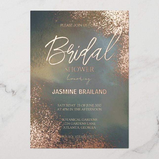 Cosmic Sparkle Hombre Wash Brautparty Folieneinladung (Vorderseite)