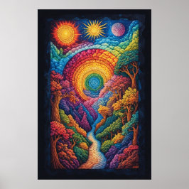 Cosmic Spiral Journey: Eine psychedelische Vision Poster
