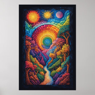 Cosmic Spiral Journey: Eine psychedelische Vision Poster