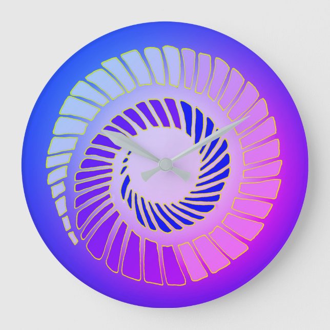 Cosmic Spiral Wall Clock Große Wanduhr (Vorderseite)
