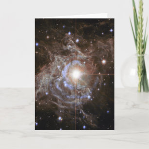 Cosmic Star Holiday Wreath Karte