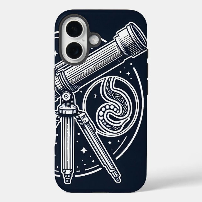 Cosmic Stargazer Vintag Telescope Art Phone Case (Rückseite)