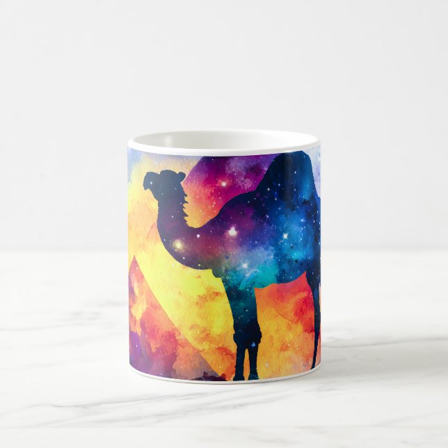 Cosmic Starry Night Egyptian Camel Landschaft Kaffeetasse (Mittel)