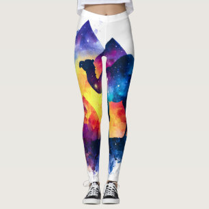 Cosmic Starry Night Egyptian Camel Landschaft Leggings
