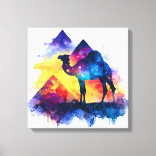 Cosmic Starry Night Egyptian Camel Landschaft Leinwanddruck