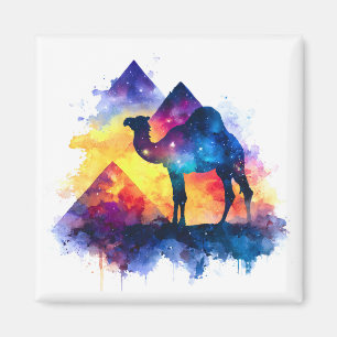 Cosmic Starry Night Egyptian Camel Landschaft Magnet
