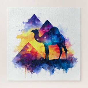Cosmic Starry Night Egyptian Camel Landschaft Puzzle