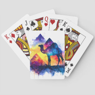 Cosmic Starry Night Egyptian Camel Landschaft Spielkarten