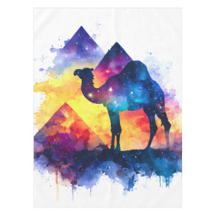 Cosmic Starry Night Egyptian Camel Landschaft Tischdecke