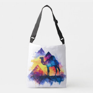 Cosmic Starry Night Egyptian Camel Landschaft Tragetaschen Mit Langen Trägern