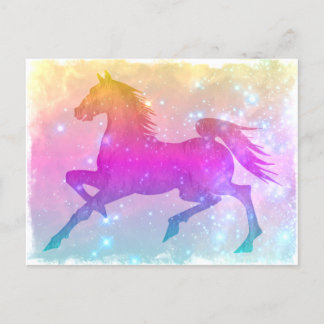 Cosmic Steve Colorful Horses Stars Postkarte