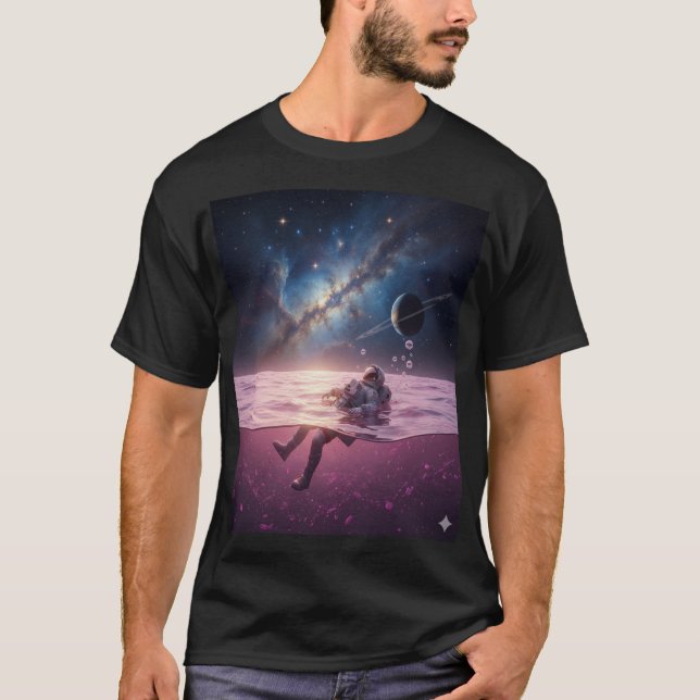 Cosmic Sunset Astronaut T-Shirt (Vorderseite)