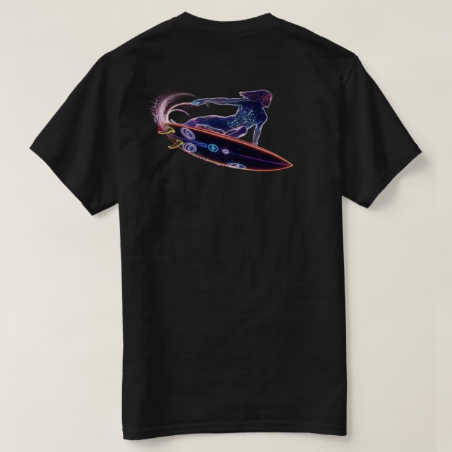 Cosmic Surfer (Männer & Frauen)  T-Shirt (Design Rückseite)