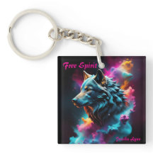 Cosmic Surreal Fantasy Wolf Custom Abstrakt Art