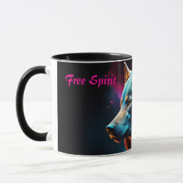 Cosmic Surreal Fantasy Wolf Custom Abstrakt Art Tasse