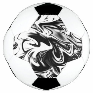 "Cosmic Swirl: Das Schwarz-Weiß-Marmor-Elegante Fußball
