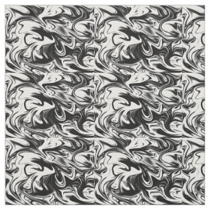 "Cosmic Swirl: Das Schwarz-Weiß-Marmor-Elegante Stoff