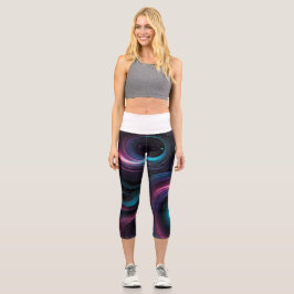 🌌 Cosmic Swirls: Galaxy-Inspire Abstract Design Capri Leggings