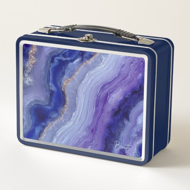 Cosmic Tanzanite Crystal Metall Lunchbox (Vorderseite)