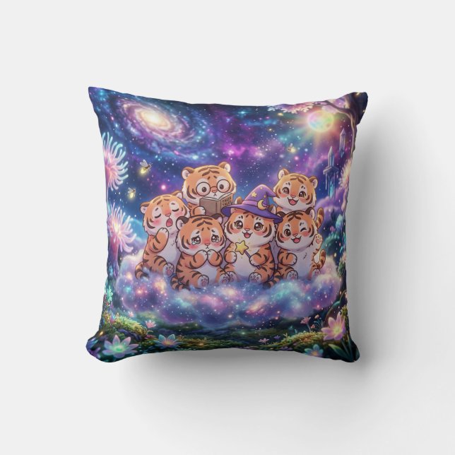 Cosmic Tiger Freunde Galaxy Kissen (Vorderseite)