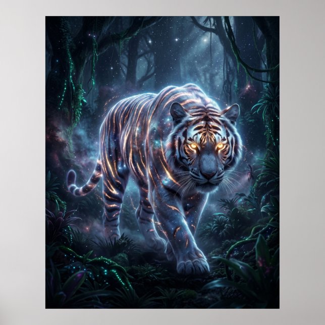 Cosmic Tiger Nebula Jungle Poster (Vorne)