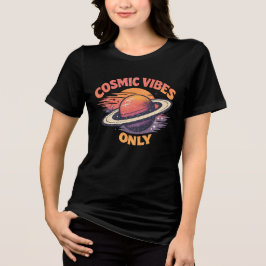 Cosmic Vibes Only Vintage 90s Space Planet Retro G Tri-Blend Shirt